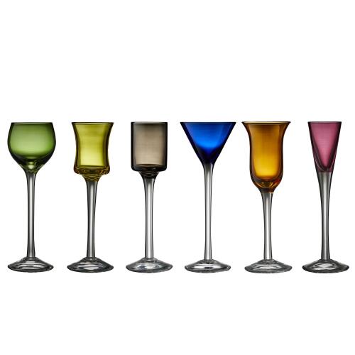 Lyngby Glas Coloured Schnapsglas 6er Set