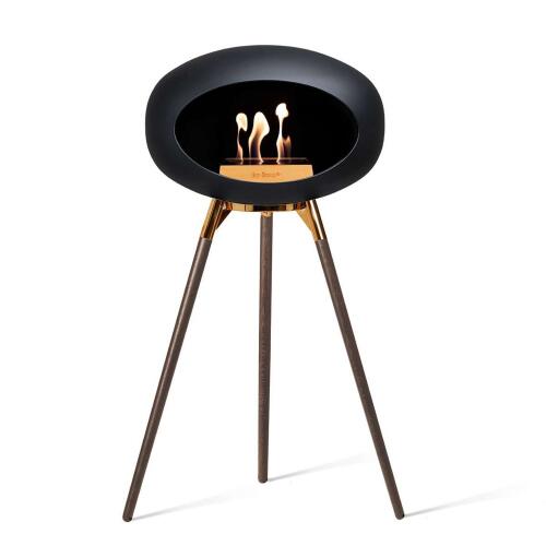 Le Feu Bioethanolkamin Ground High Black/ Roségold Bowl/Smoked Oak Legs 79 cm