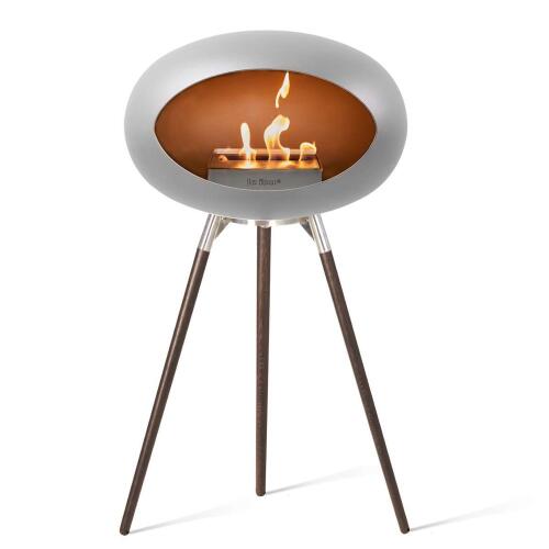 Le Feu Bioethanolkamin Ground High Nickel/ Steel Bowl/Smoked Oak Legs 79 cm