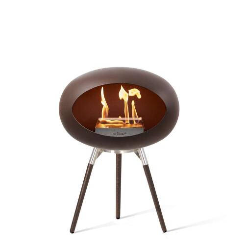 Le Feu Bioethanolkamin Ground Low Mocca/Steel Bowl/ Smoked Oak Legs 45 cm