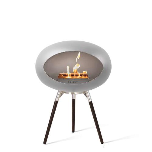 Le Feu Bioethanolkamin Ground Low Nickel/Steel Bowl/ Black Oak Legs 45 cm