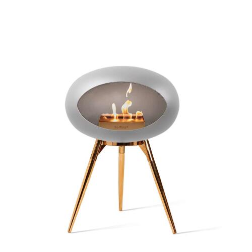 Le Feu Bioethanolkamin Ground Low Nickel/Roségold Bowl/ Roségold Legs 45 cm