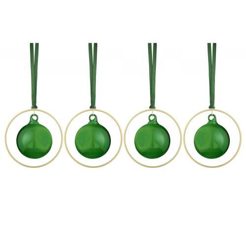 Blomus Kitai Weihnachtsschmuck Glaskugel Duck Green 4er Set