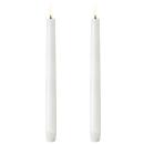 Uyuni Echtwachs-LED-Stabkerze Nordic White Smooth 25,5 cm...
