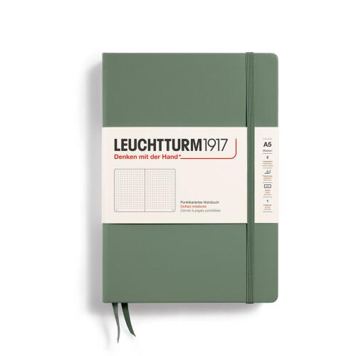 Leuchtturm1917 Notizbuch Medium A5 Hardcover Olive Dotted