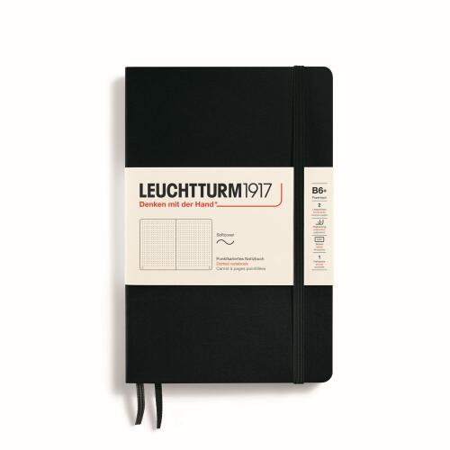 Leuchtturm1917 Notizbuch Paperback B6+ Softcover Schwarz Dotted