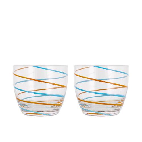 Villa Collection Styles Wasserglas Blau/Amber 200 ml 2er Set