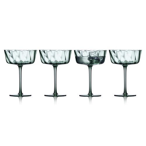 Lyngby Glas Vienna Champagnerschale Grün 4er Set