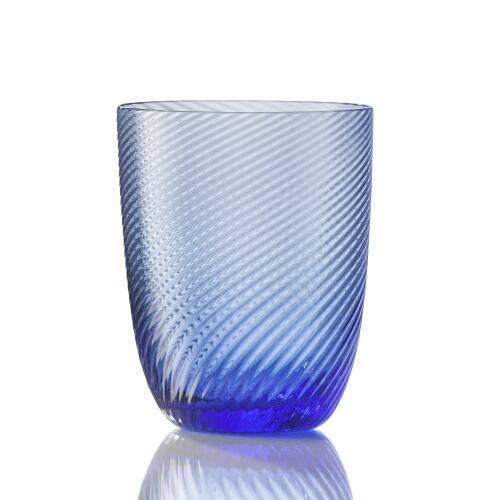 NasonMoretti Idra Wasserglas Hellblau Rigadin Ritorto