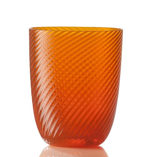 NasonMoretti Idra Wasserglas Orange Rigadin Ritorto