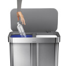 Simplehuman Rechteckiger Treteimer Doppelfach 58 l