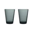 Iittala Aalto Glas Dunkelgrau 2er Set 330 ml